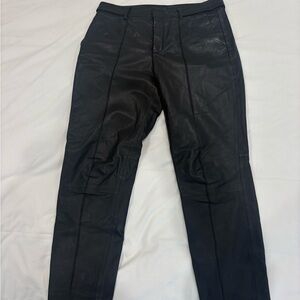 Vince Charcoal Leather Trousers